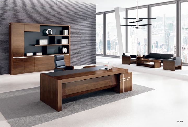 lyg小山纹胡桃木皮总裁用简约大班台