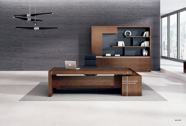 lyg小山纹胡桃木皮总裁用简约大班台