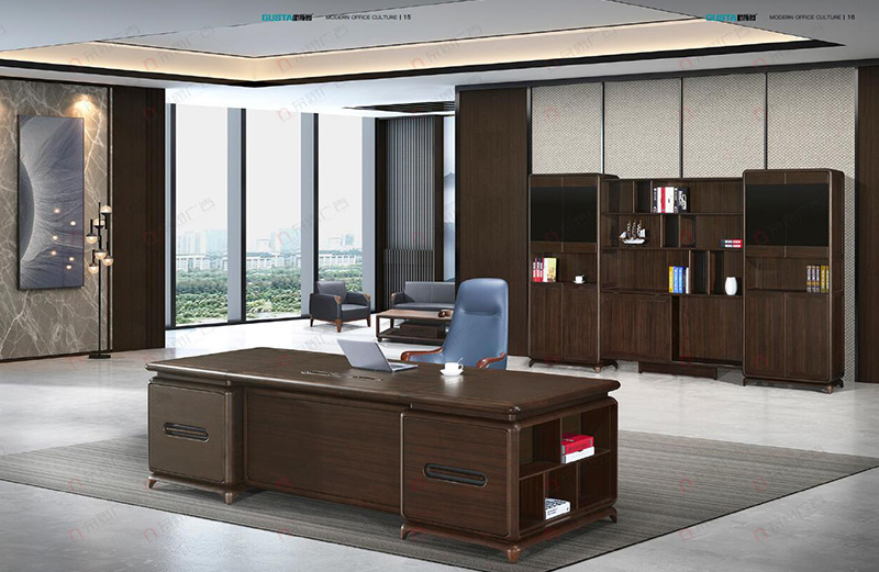 lyg古色古香全实木大班台