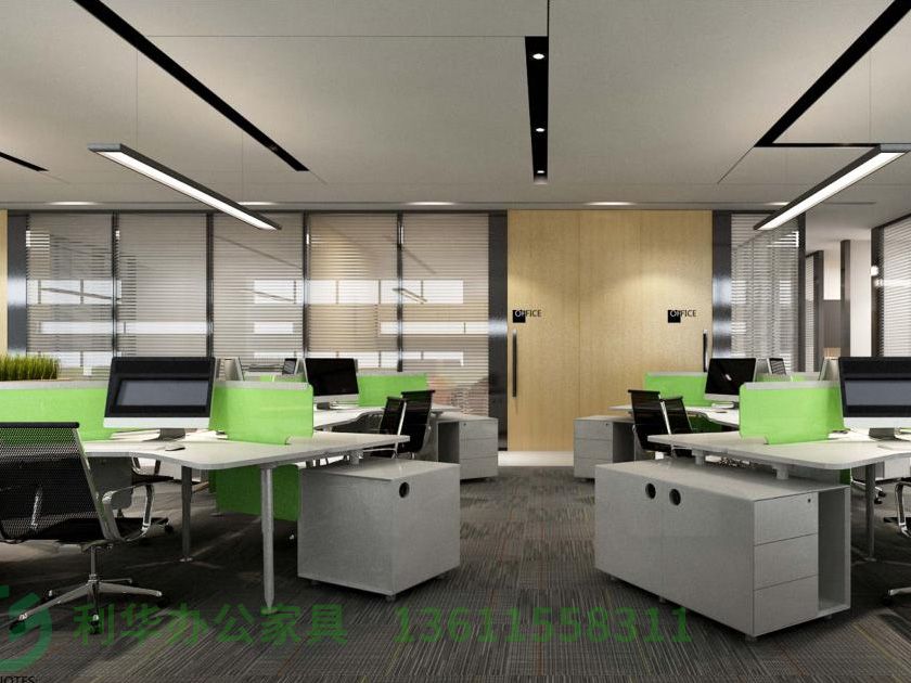 lyg09-开敞办公区(平港式风格样板间)