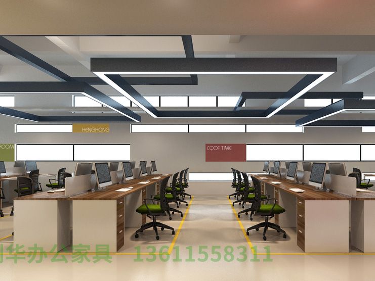 lyg02-开敞办公区(现代风格样板间)